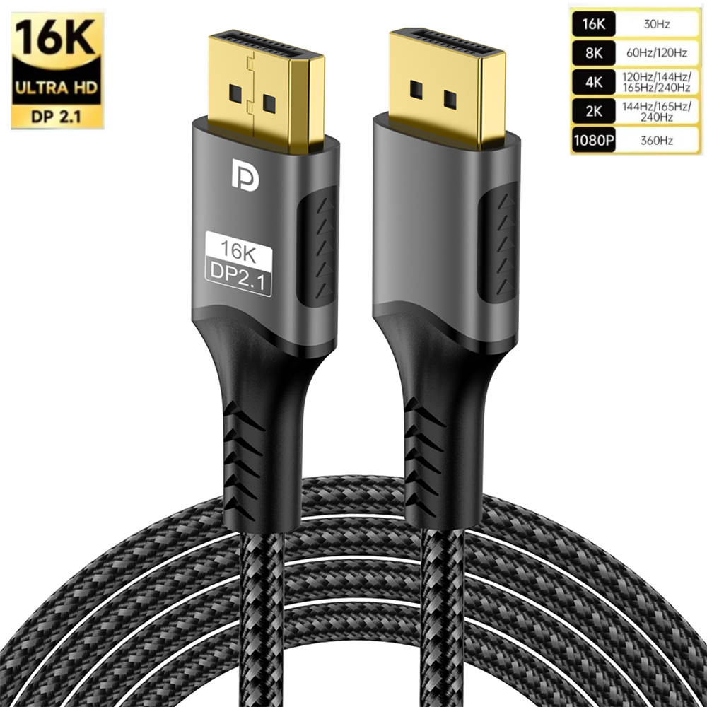 Gaming Speaker 2.1 - Port tampilan 2.1 kabel DP2.1 80Gbps