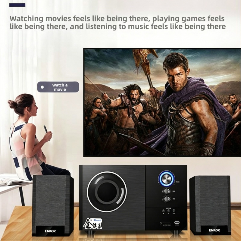 Gaming Speaker 2.1 - ENKOR S2880B Sistem Speaker Stereo 2.1