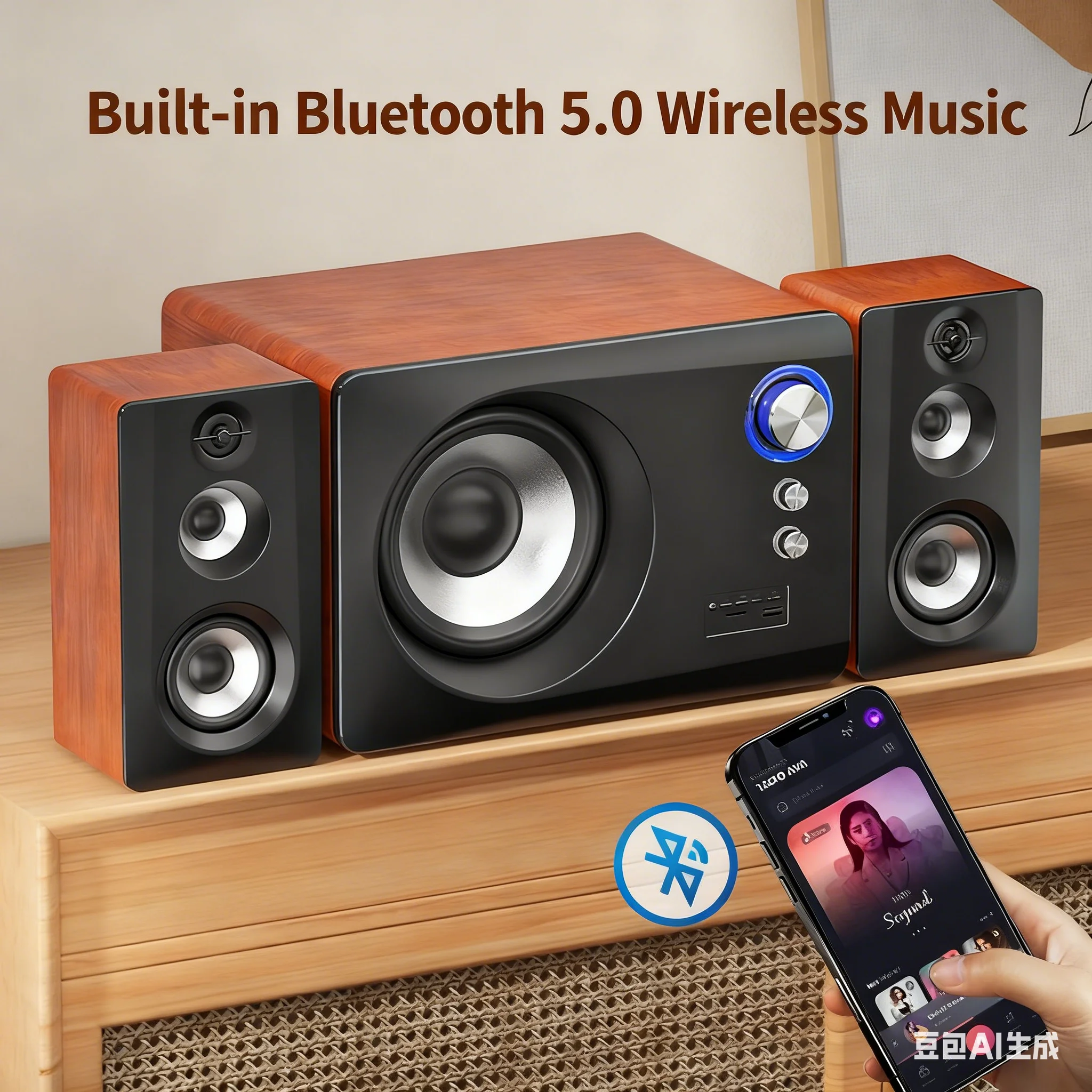 Speaker Bluetooth Kayu 2.1 A-7 - Gaming Speaker 2.1 ulasan dan harga